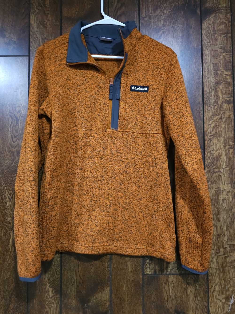 Columbia Adult Small Orange Heather 1/4 Zip Fleece Pullover Mens Womens